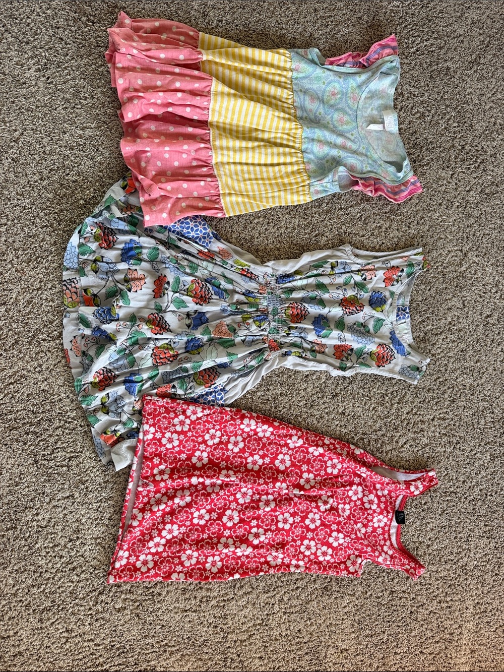 Girls Mixed-Print Summer Dress Lot  and tops - Floral, Stripe & Polka Dot